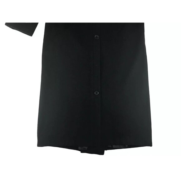 International Scene Womens Black Wool Button Up Double Breasted Overcoat Sz XL - Picture 9 of 11